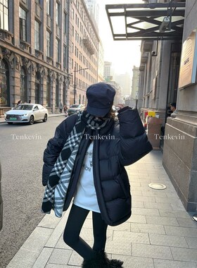 十一石 保命单品!宽松羽绒服女小个子中长款冬季面包服2.024新款