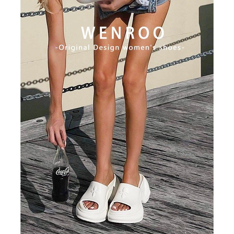 超轻款!b黑色十字花超厚底增高运动拖鞋女夏季外穿街头一字凉拖鞋,女鞋,其他拖鞋,淘宝优惠券,粉丝福利购,淘宝优惠卷