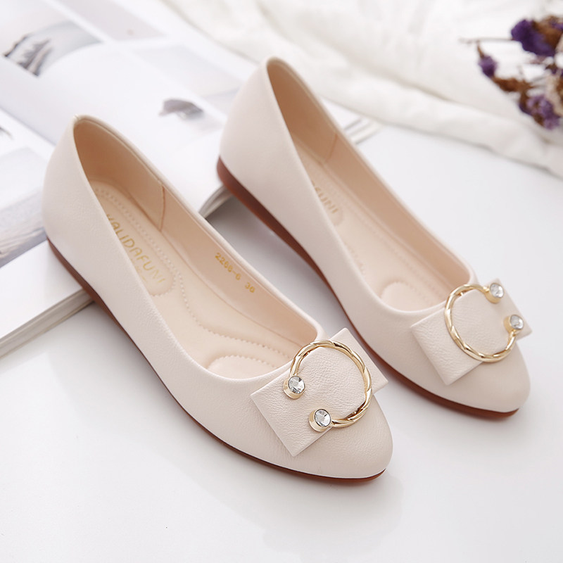 平底鞋单鞋女2021春季新款春秋鞋时G尚百搭浅口圆头软皮软底豆豆,女鞋,浅口单鞋,淘宝优惠券,粉丝福利购,淘宝优惠卷