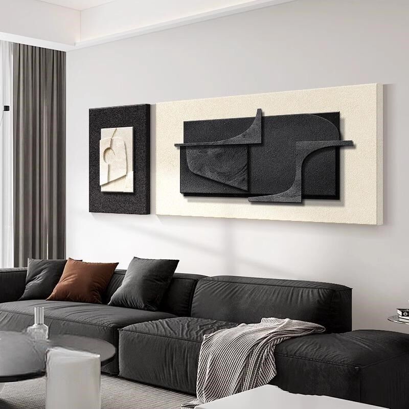 现代简约客厅装饰画抽象艺术肌理C感两联壁画高级感沙发背景墙挂,家居饰品,现代装饰画,淘宝优惠券,粉丝福利购,淘宝优惠卷