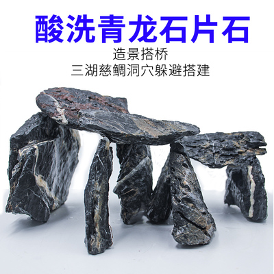 酸洗青龙石片石小块三湖慈鲷造z景石天然叠石晒台洞穴鱼缸造景成