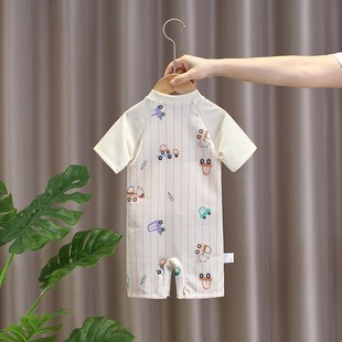 連體寶寶條紋帥套裝 男童泳衣兒童夏裝 20v25新款 長袖
