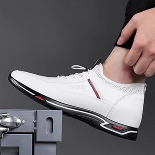 男士增高鞋隐形内j增高男鞋6cm透气夏天休闲小白鞋增高8cm白色皮