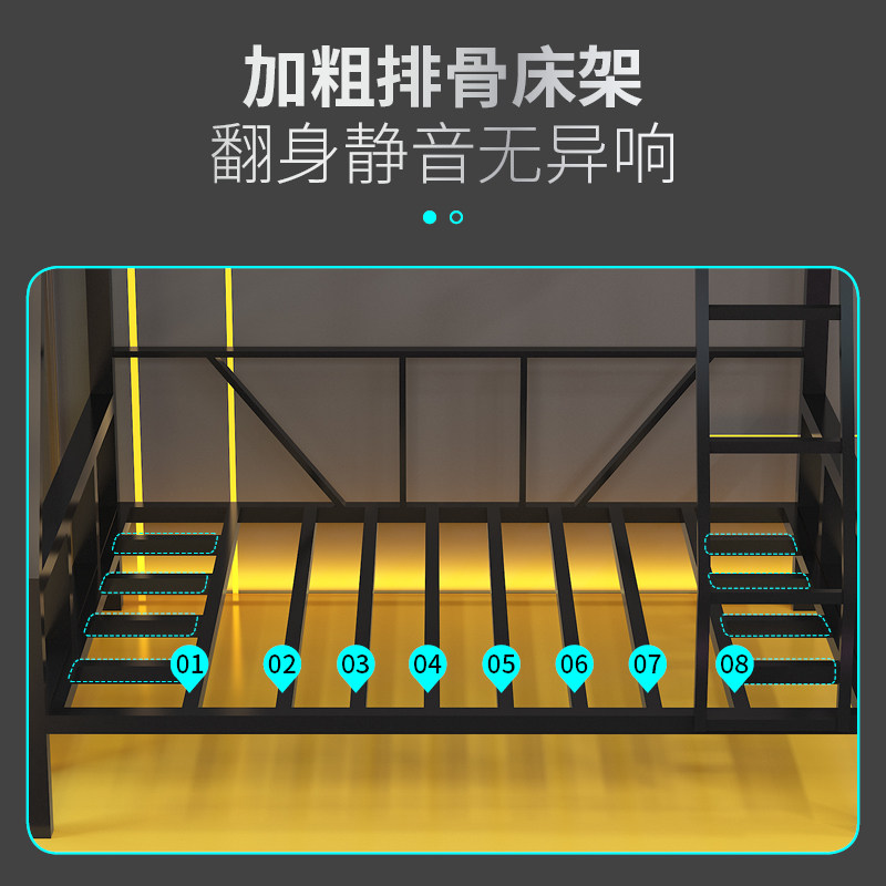 电竞床铺酒店宾馆铁架床学校宿舍层铁架低床子母房床