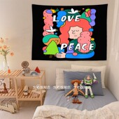 韩国漫画背景布 饰墙布挂毯 治愈系卧室床头挂布租房改造宿舍装