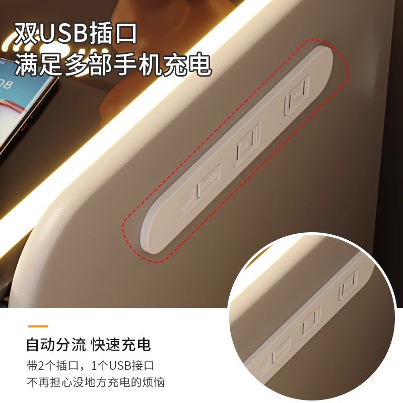 全实木智能床头柜小型简约现代高级感无线充电床头边柜迷你收纳柜
