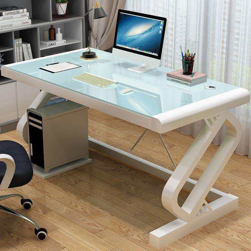 电脑台式桌家用简约现代经济型书桌简易钢化玻璃电脑桌子学习桌子