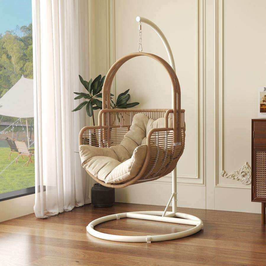 2026新款吊篮麻花藤条阳台室内秋千椅子懒人家用摇摇椅休闲吊椅