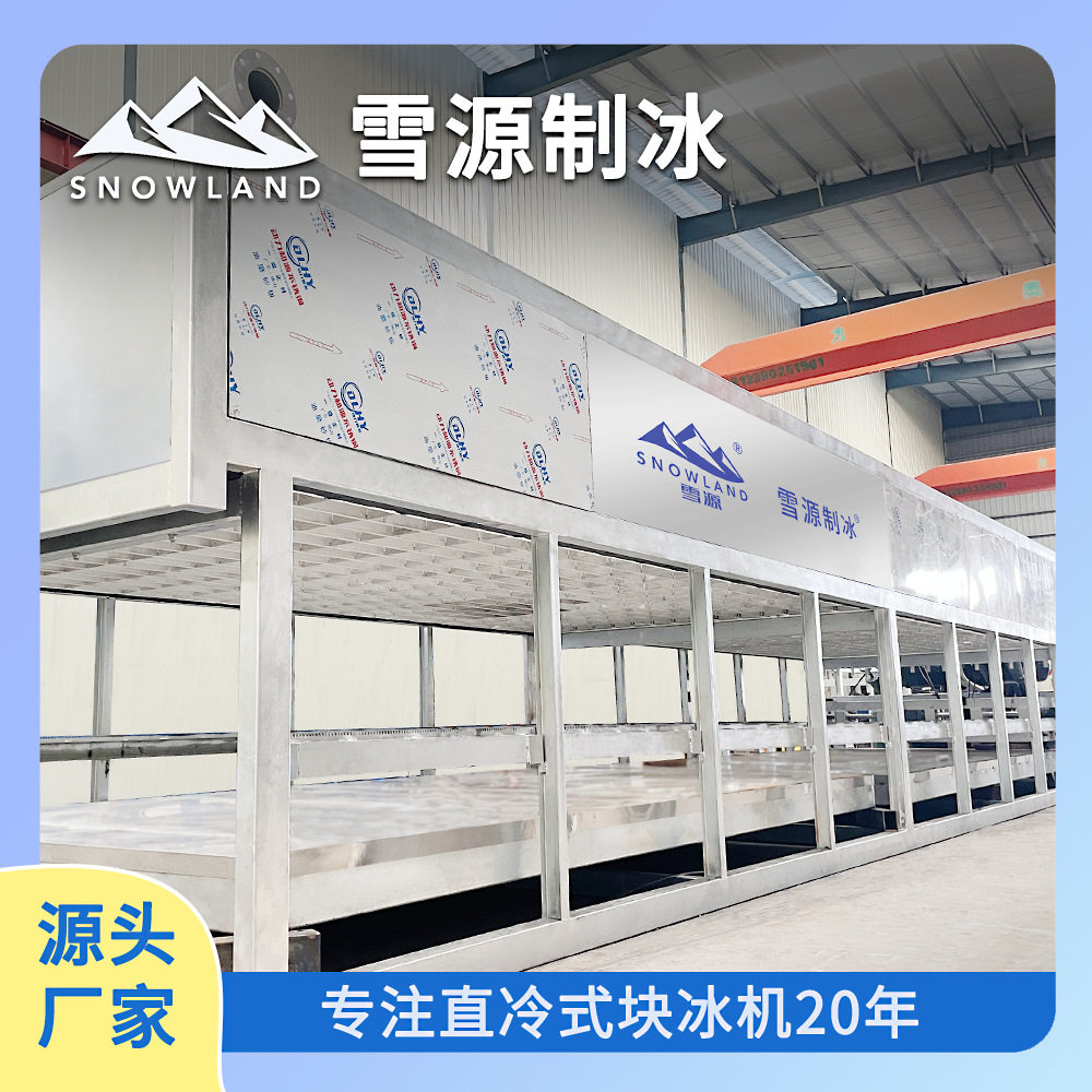 雪源Snowland商用30吨全自动直冷式块冰机蔬菜水产保鲜制冰机
