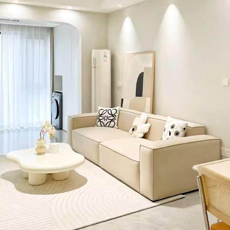 豆腐块沙发意式极简奶油风现代简约小户型客厅磨砂科技布艺沙发