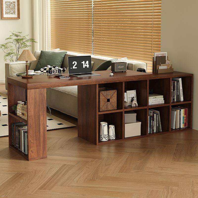转角书桌卧室梳妆台L型拐角电脑桌子实木可旋转书架书柜一体桌子
