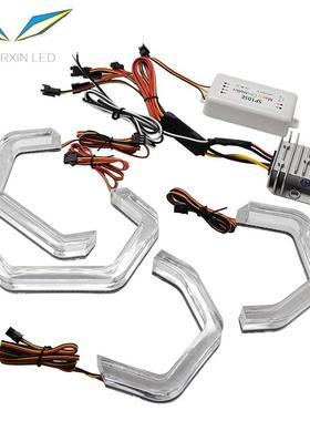 M3M4E90E92F30chasing旋转跑马流水水晶LED幻彩菱形天使眼大灯