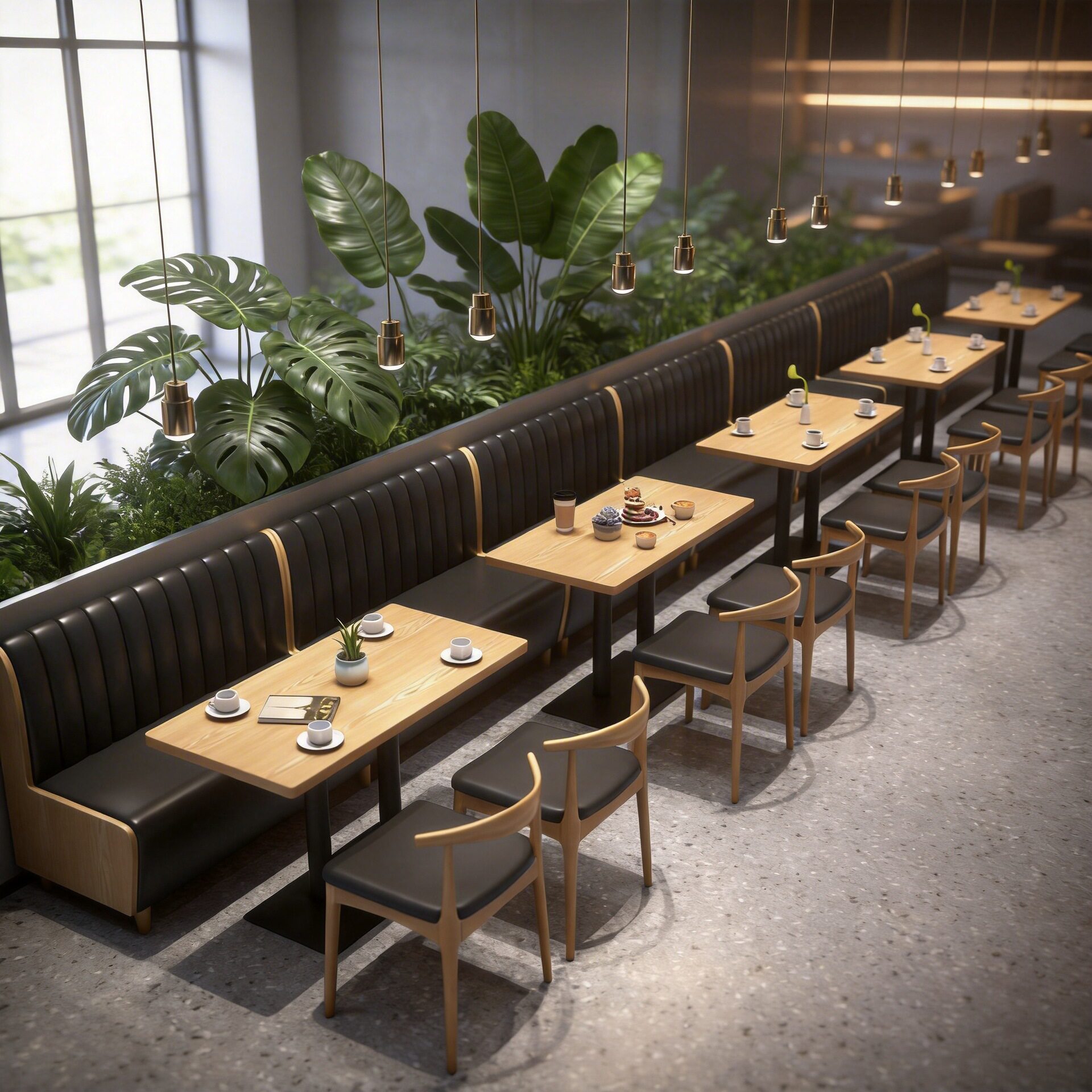 融合西餐厅靠墙卡座沙发茶楼茶餐厅桌椅组合现代中式餐厅卡座商用