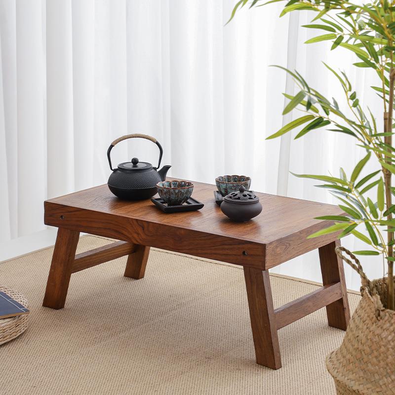 泰国实木榻榻米小茶几新中式卧室飘窗折叠茶桌茶台炕几便携式