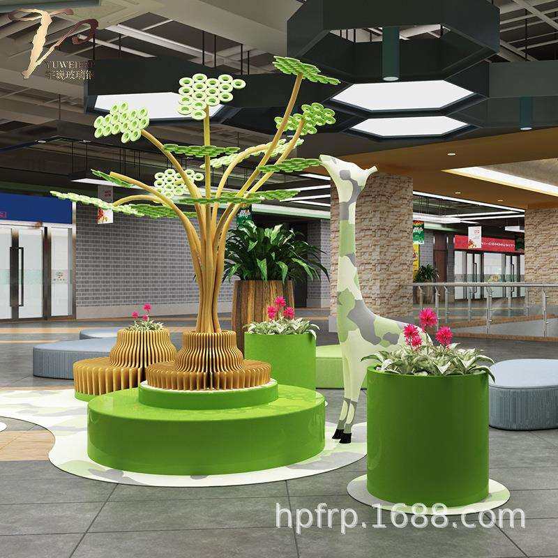 商场开业广场创意座椅小品组合玻璃钢座椅坐凳园林景区圆形坐凳