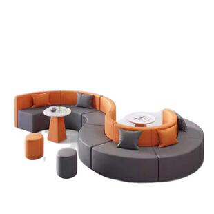 休闲接待沙发办公培训机构洽谈幼儿园异形卡座休息区创意圆形沙发