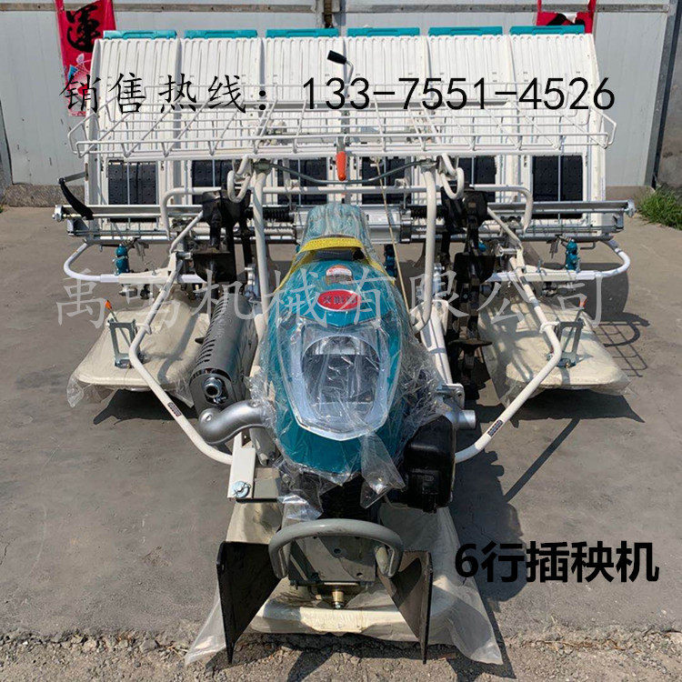 育秧盘育秧自走式高速六行水稻插秧机低速播秧机手扶4行6行插苗机