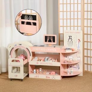 2025新品儿童急救中心医生玩具角色扮演女孩木制过家家幼儿园