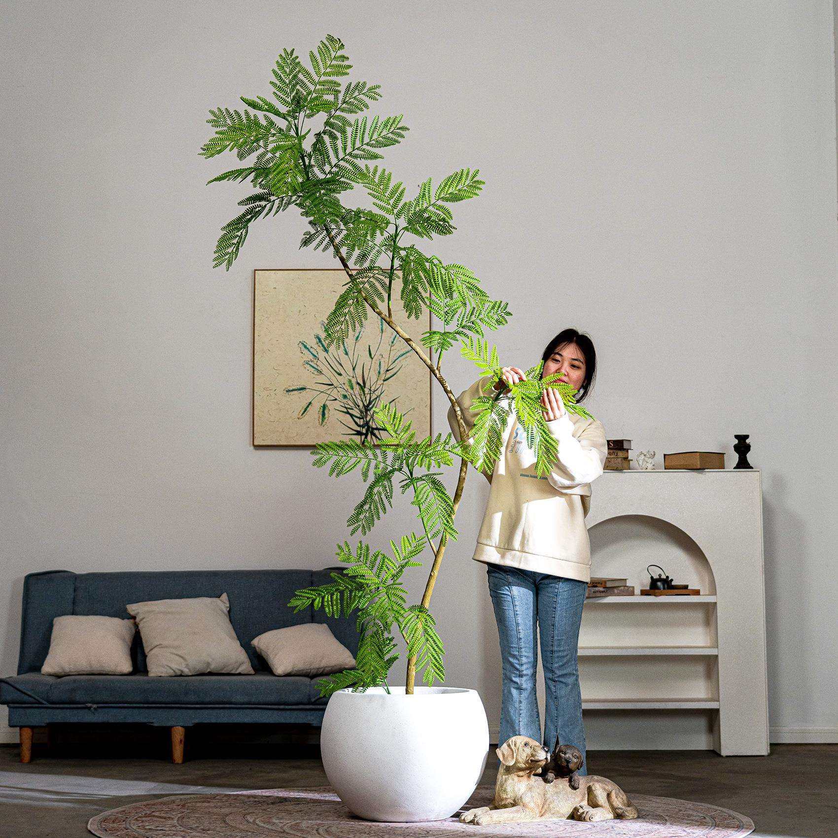 仿生植物蓝花楹假花树盆栽仿真绿植室内客厅装饰品摆件客厅装饰,纺织面料/辅料/配套,纺织机械配件,淘宝优惠券,粉丝福利购,淘宝优惠卷