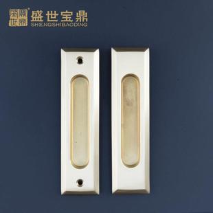 静音移门锁YM535铜拉丝移门锁钩锁推拉门锁卧室内锁铜锁门锁