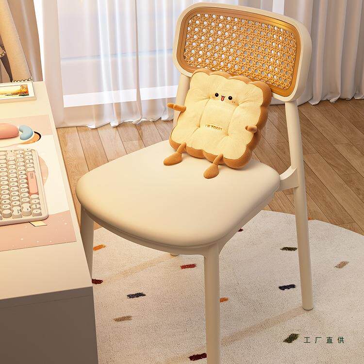 化妆椅女生卧室梳妆台凳子简约餐椅宿舍电脑椅靠背椅网红美甲椅子