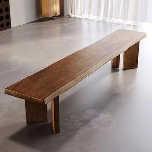 北欧中式实木长条凳子网红简约现代长椅长板凳子办公餐厅长凳餐椅