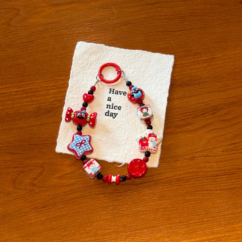 胖胖公主原创红星星糖果企鹅手机链重工手绘串珠手机挂绳钥匙扣包挂,3C数码配件,手机挂件/手机链,淘宝优惠券,粉丝福利购,淘宝优惠卷