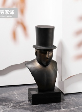 个性创意陶瓷花盆金属人物雕塑艺术品摆件组合客厅样板房软装配饰