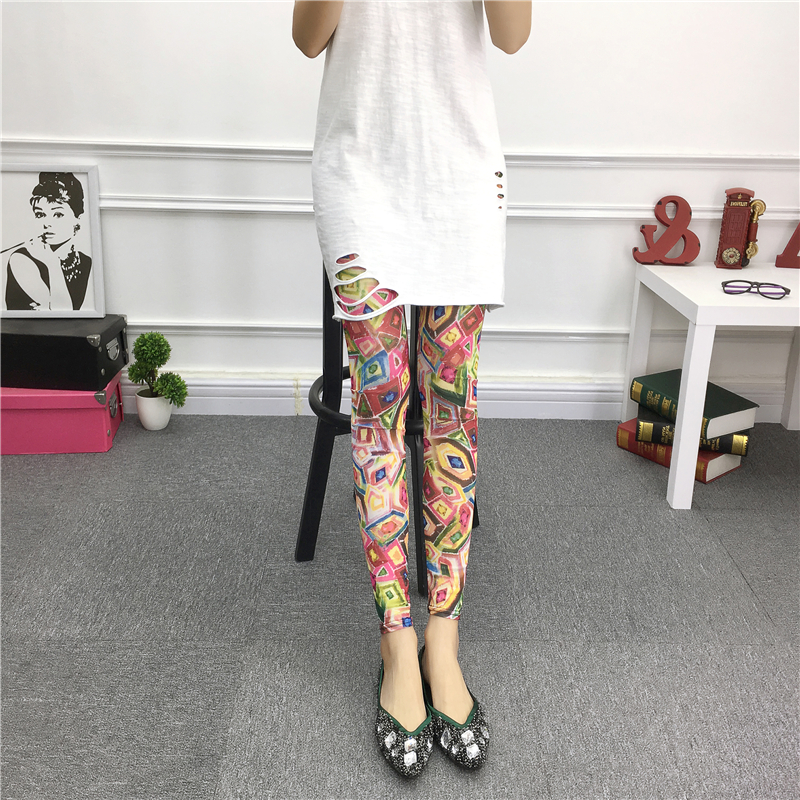 薄款网纱打底裤女外穿夏天裤子波西米亚小脚裤高腰显瘦弹力九分裤