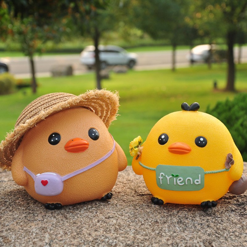 卡通生肖草帽鸡存钱罐创意防摔儿童可爱女孩储蓄罐宝宝个性储钱罐