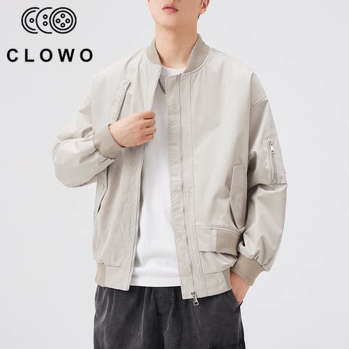CLOWO·CH56美式复古飞行员夹克春秋潮牌宽松休闲立领棒球服外套