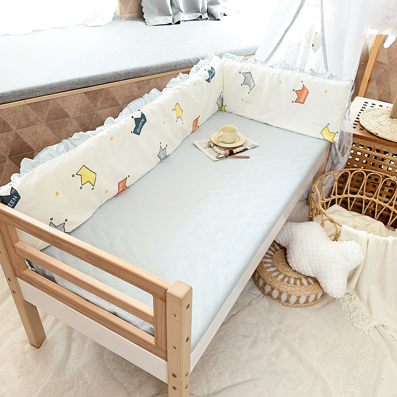 定做花边宝宝防撞围挡婴儿床床围纯棉围栏防摔挡布儿童拼接床软包