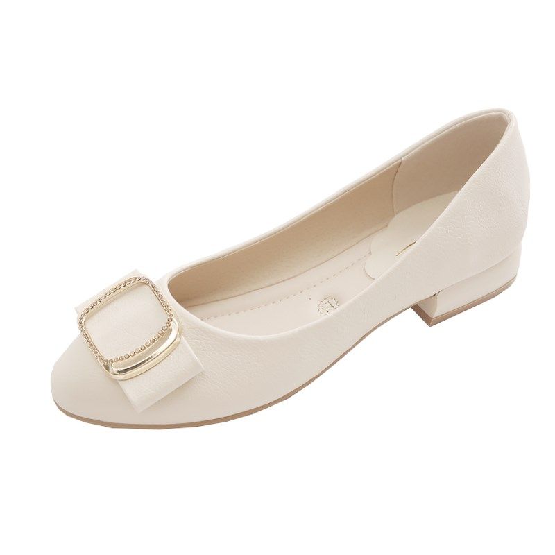 单鞋女粗跟c2024新款春秋中年女鞋百搭夏款豆豆鞋软底软皮妈妈鞋,女鞋,浅口单鞋,淘宝优惠券,粉丝福利购,淘宝优惠卷