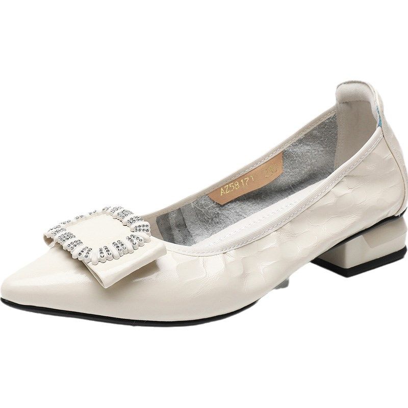 春秋季新款漆皮单鞋女尖头浅口百搭软底妈妈O鞋中跟豆豆鞋软皮瓢,女鞋,浅口单鞋,淘宝优惠券,粉丝福利购,淘宝优惠卷