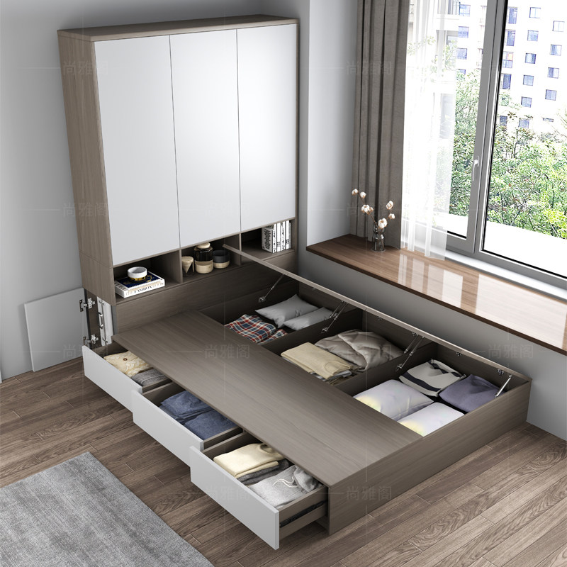 榻榻米衣柜床一体小o户型省空间多功能储物床衣帽间带衣柜子儿童,住宅家具,衣柜床,淘宝优惠券,粉丝福利购,淘宝优惠卷