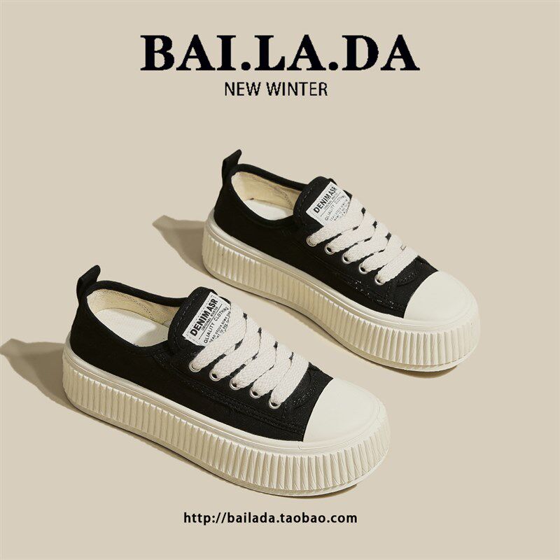 爆款透气薄款厚底帆布女鞋2024春季新款百搭女款S休闲运动板鞋春,女鞋,帆布鞋,淘宝优惠券,粉丝福利购,淘宝优惠卷