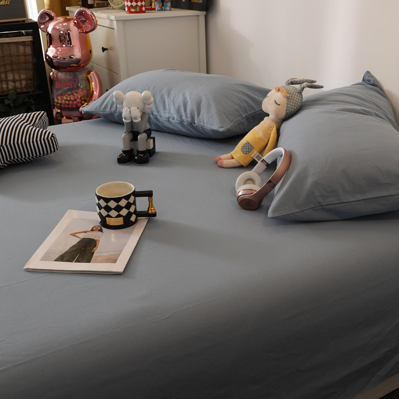 水洗棉纯色双人床单单件简约日式素色全棉单双人素.色单品枕套,床上用品,床单,淘宝优惠券,粉丝福利购,淘宝优惠卷