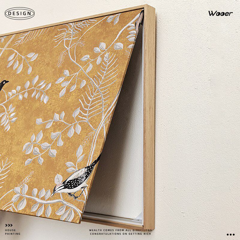 《花鸟册》原木风电表箱装饰画奶油配电I箱遮挡挂画地暖分水器盖,家居饰品,电表箱装饰画,淘宝优惠券,粉丝福利购,淘宝优惠卷
