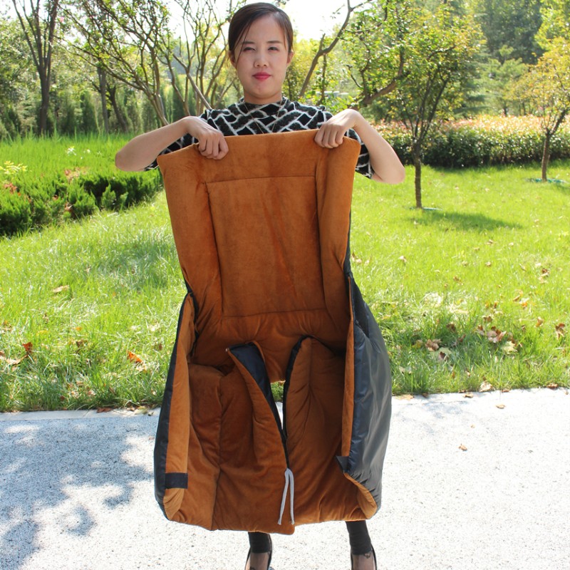 儿童成人电动车后座挡风被冬季加厚保暖防寒亲子护腿防水棉绒衣罩