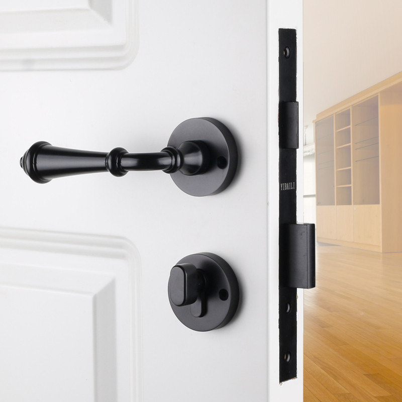 依佰利美式黑色门锁北欧室内仿古欧式房门锁金色卧室静音磁吸门锁,基础建材,机械门锁,淘宝优惠券,粉丝福利购,淘宝优惠卷