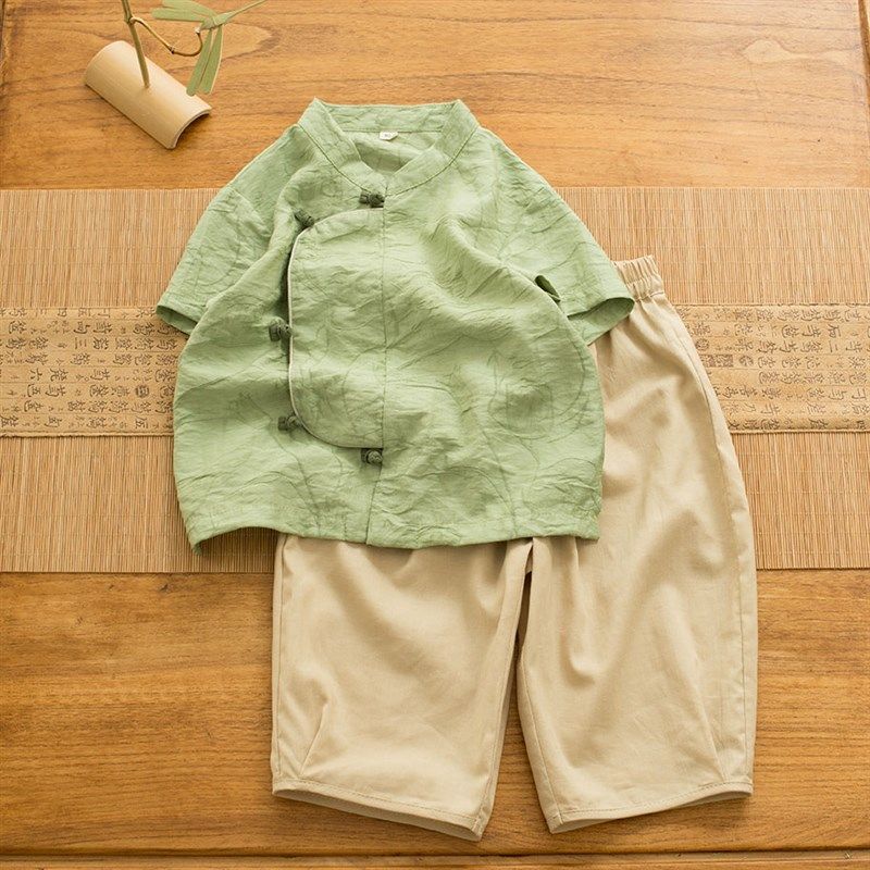 男孩日常汉服新中式国风童装男童夏装唐装薄款儿童男宝宝上衣衬衫,童装/婴儿装/亲子装,唐装,淘宝优惠券,粉丝福利购,淘宝优惠卷