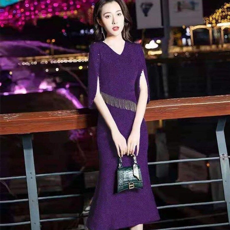 黑色晚礼服2024新款秋季法式轻奢气质名媛宴会小礼服裙女平时可穿