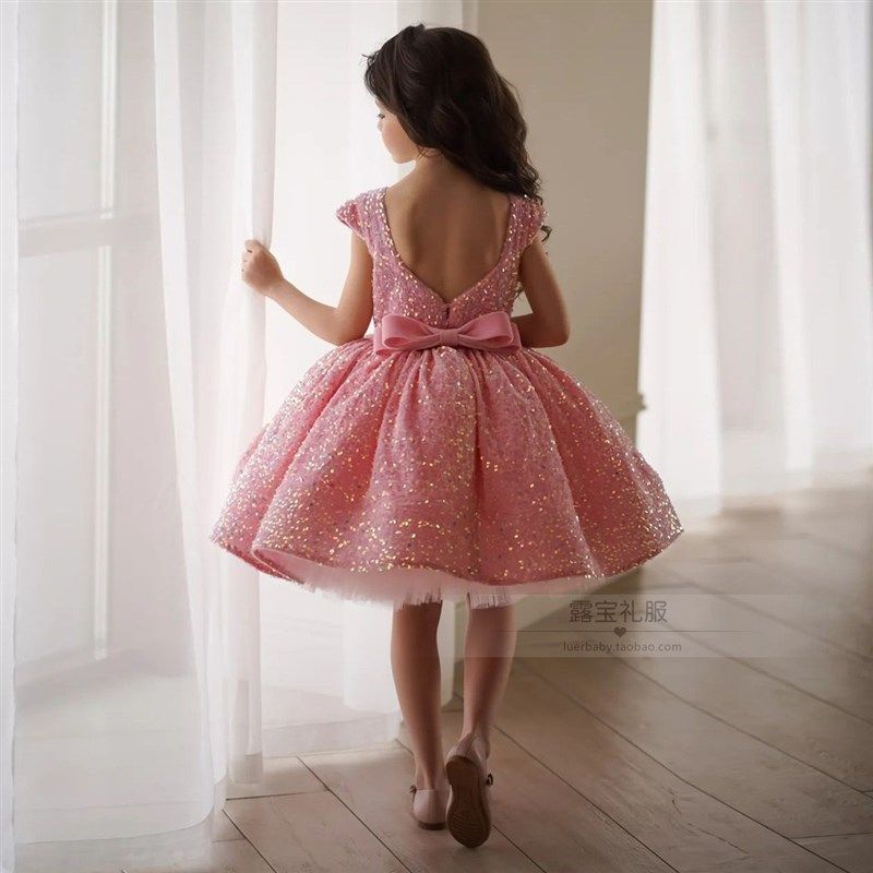 欧美表演服洋气宝宝公主裙女童生日花童礼服钢琴主持模特走秀童装