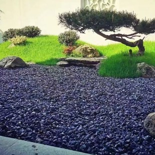50斤户外庭院石子黑色砾石抛光花园造景碎石园林小石头景观铺路石