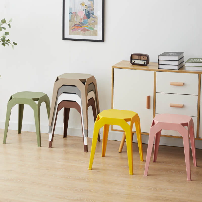 北欧简约塑料凳矮凳方凳套凳家用小凳子胶凳懒人凳加厚可叠放圆凳
