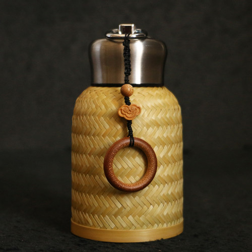 300毫升纯手工精工编制竹编304不锈钢保温杯旅行杯子竹编工艺品