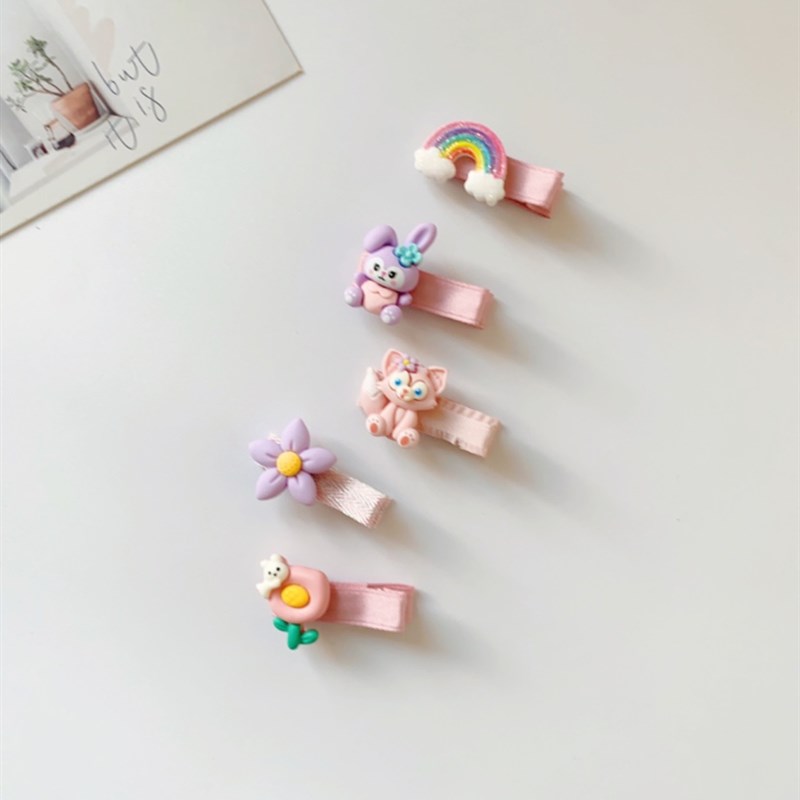 儿童卡通婴儿安全发夹女童发卡小夹子宝宝发量少刘海夹全包布发夹