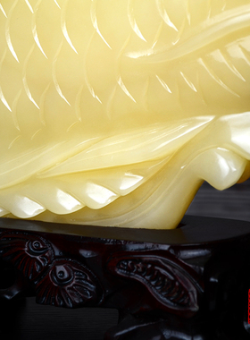 天然阿富汗黄玉金龙鱼摆件大进宅开业玉石工艺送礼品 旺招财镇宅