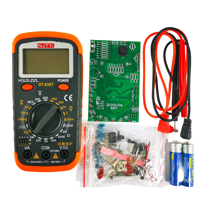 万用表套件数字电路组装练习电子DIY制作散件学生实习天宇DT830T