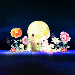 大型中秋节日花灯2025年新款月亮玉兔造型花灯定制古镇庙会亮化